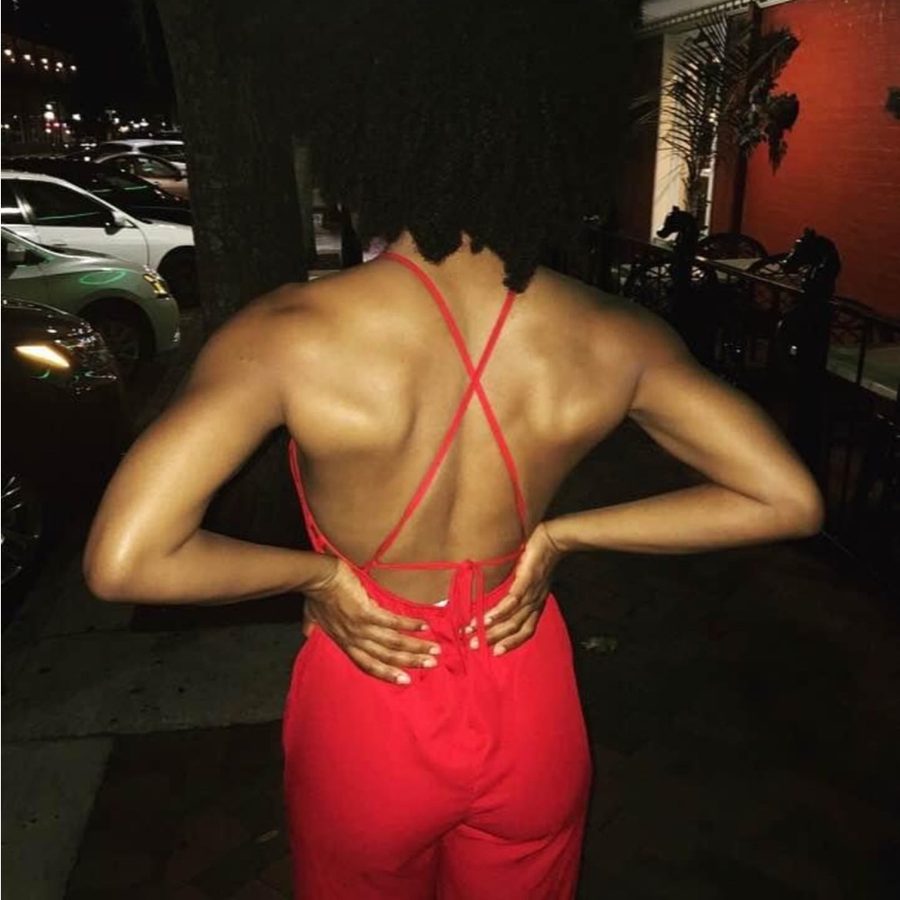 Women’s small red jumpsuit